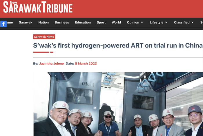  S’wak’s first hydrogen-powered ART on trial run in China