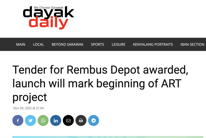 Tender for Rembus Depot awarded, launch will mark beginning of ART project