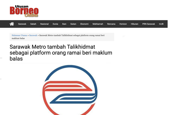  Sarawak Metro tambah Talikhidmat sebagai platform orang ramai beri maklum balas