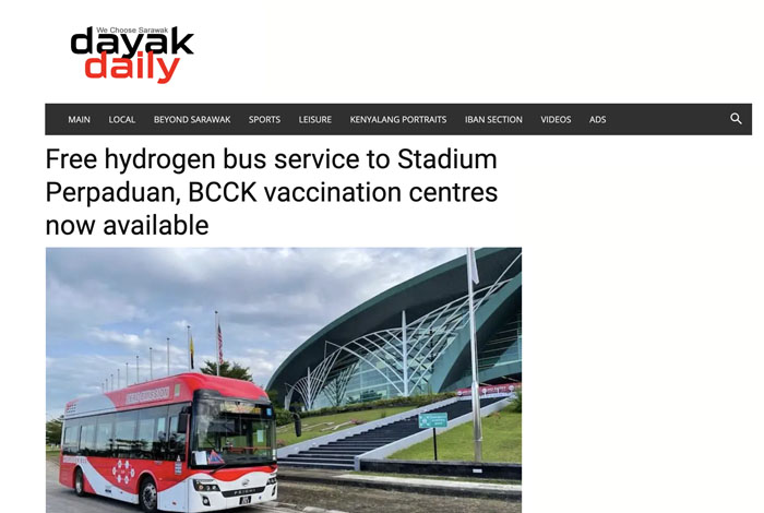 Sarawak Metro Provides Free Hydrogen Bus Ride to PPVs