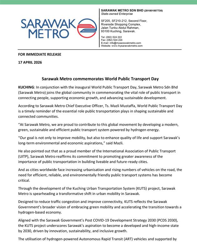 Sarawak Metro commemorates World Public Transport Day